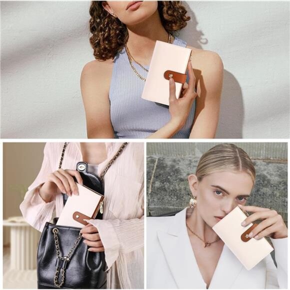 Trifold Clutch Credit Card Holder Travel Purse Womens RFID Wallet Leather - Picture 6 of 7